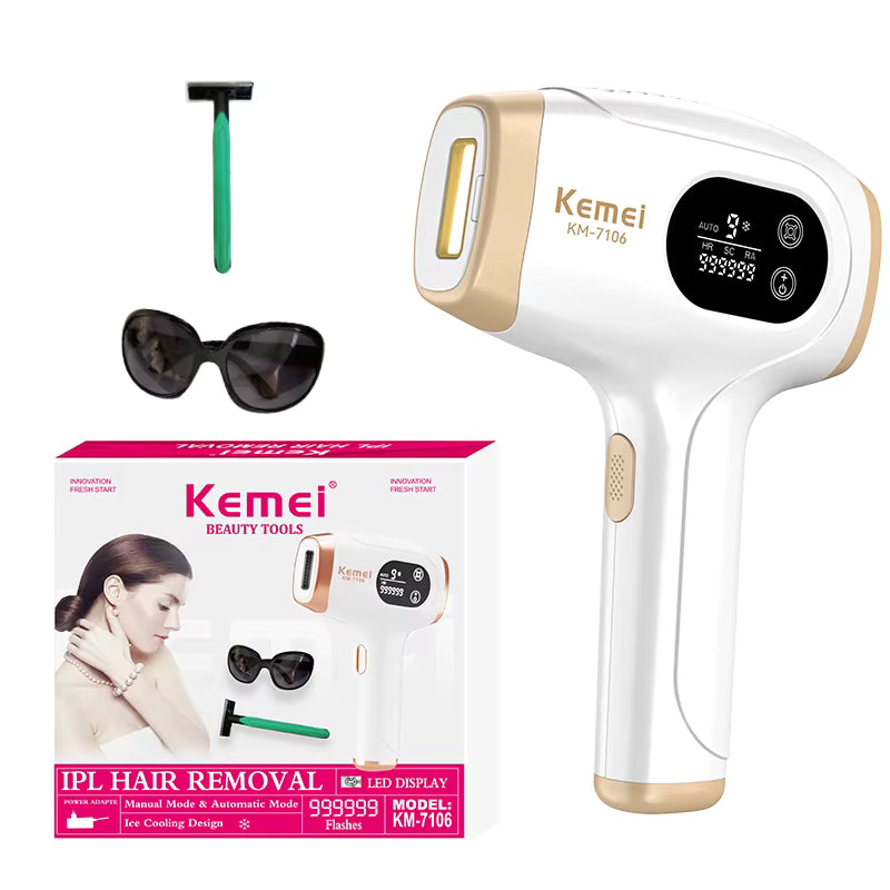 Ice Cooling IPL Laser Hair Removal Device – Painless Permanent Hair Reduction for Women & Men